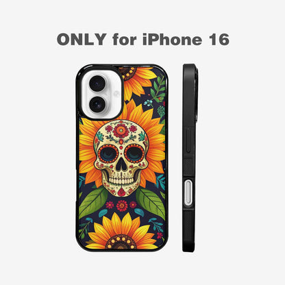 iPhone 16 Case — Sunflowers And Skulls, Customized Protective Case