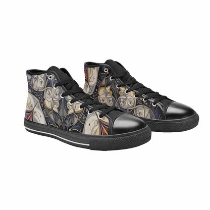 MEN'S Asexual Flag Color High Top Canvas Vibrant Chaos Custom Shoes