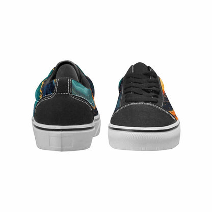 WOMEN'S Marble Dark Canvas Lace-Up Vibrant Chaos Custom Shoes