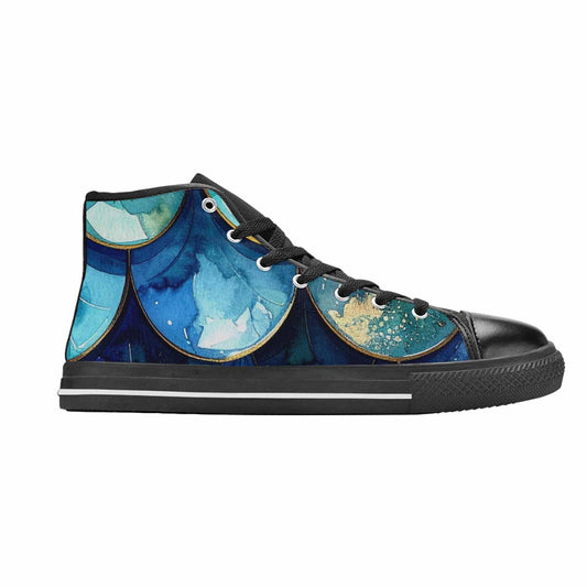 MEN'S Mermaid Scale High Top Canvas Surreal Custom Shoes