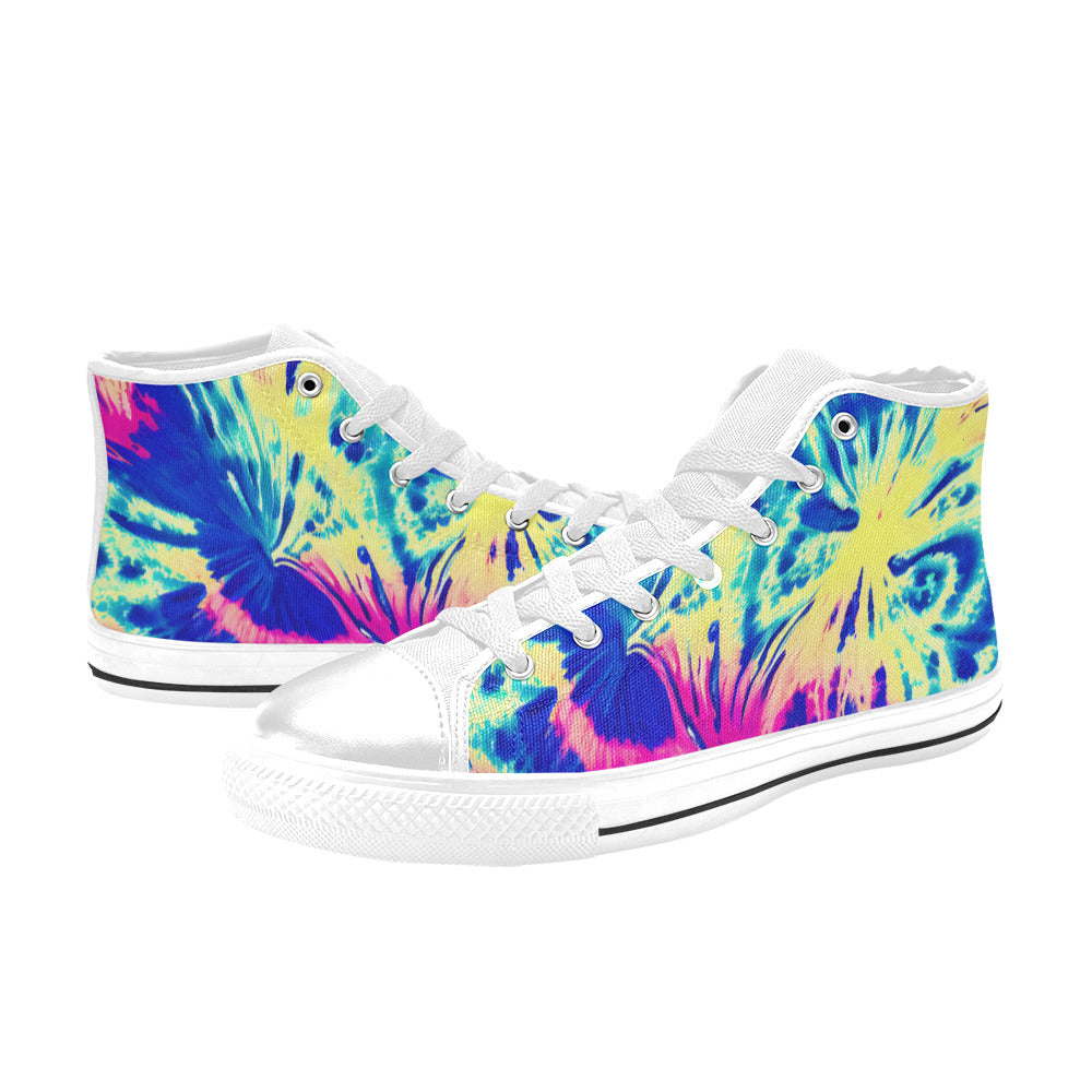 WOMEN'S Tie Dye Splash Retro High Top Canvas Cottagecore Sneakers