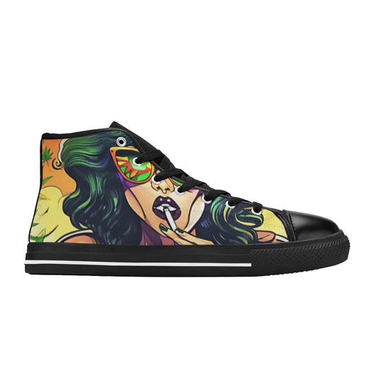 WOMEN'S Comic Book Art Woman High Top Canvas Aesthetic Shoes
