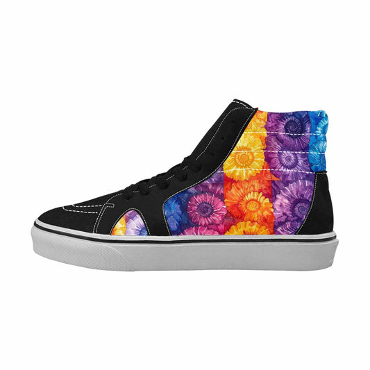 MEN'S Tie Dye Swirl High Top Canvas Cottagecore Custom Shoes