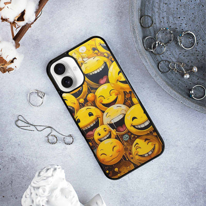 iPhone 16 Plus Case — Melting Moon Smiley Red Splatt Pvn, Custom Art Phone Cover