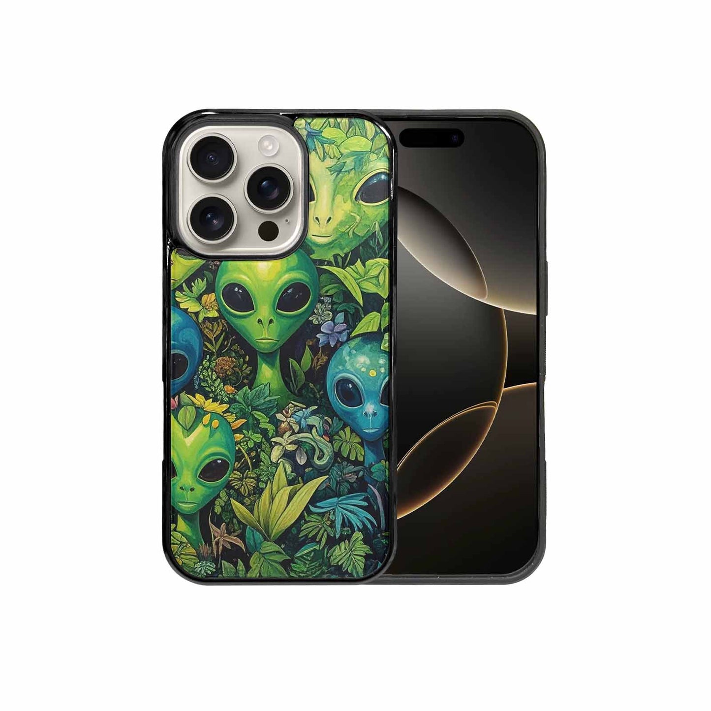 iPhone 16 Pro Case — Aliens Pattern Hundreds Of Sma Giq, Custom Phone Case