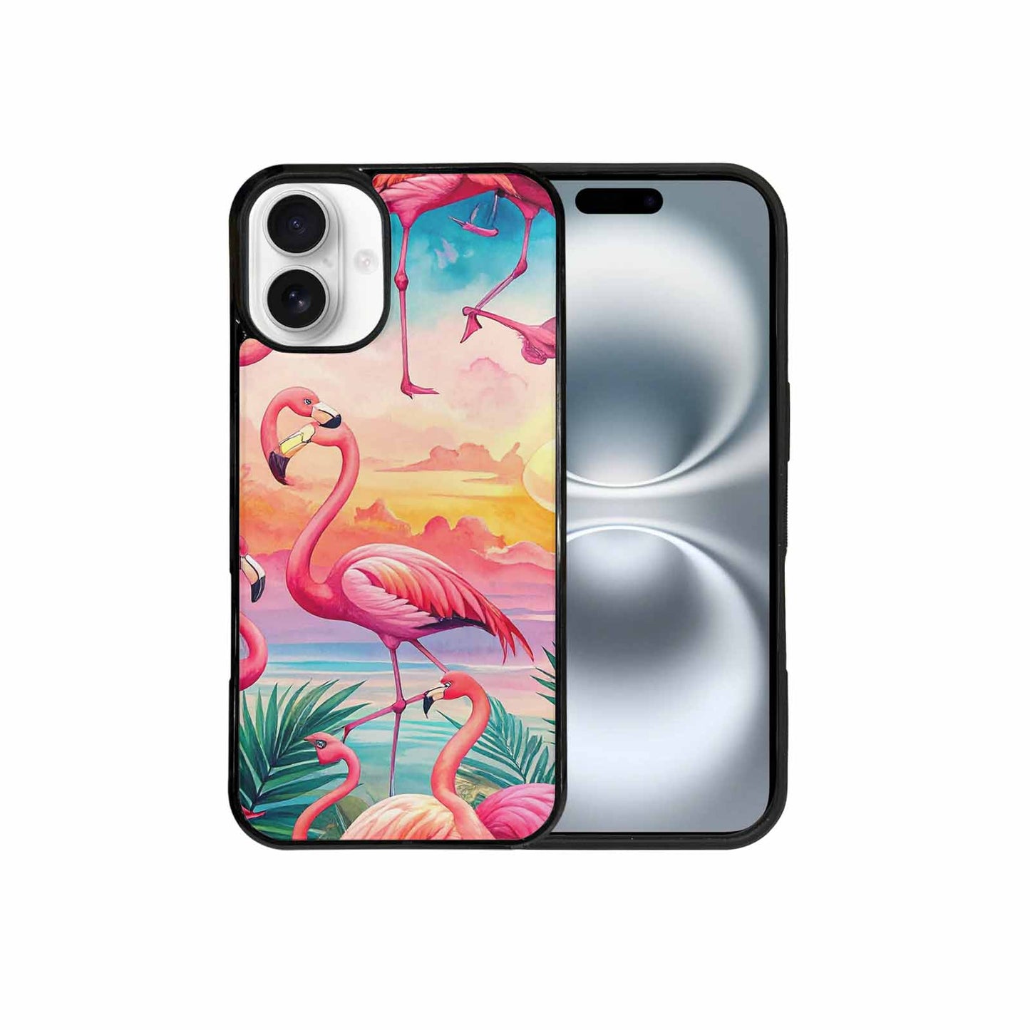 iPhone 16 Plus Case — Flamingo Tropical Flamingo Tropical Pattern Hundreds, Custom Designed Case Cover