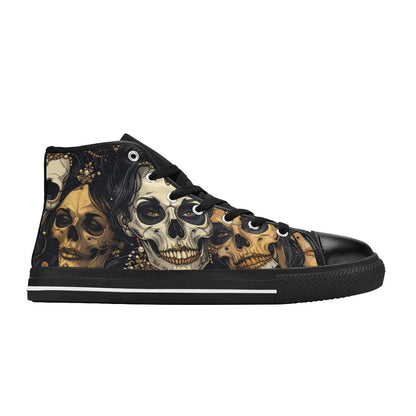 MEN'S Dark Glamour Skull Jewels High Top Canvas Aesthetic Shoes