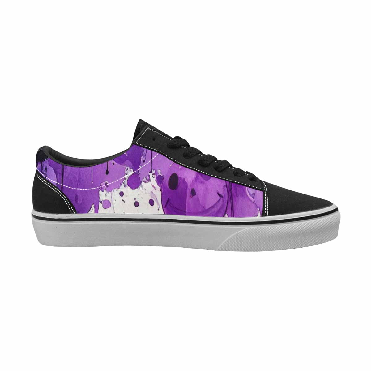 WOMEN'S Melting Moon Smiley Lace-Up Canvas Surreal Shoes