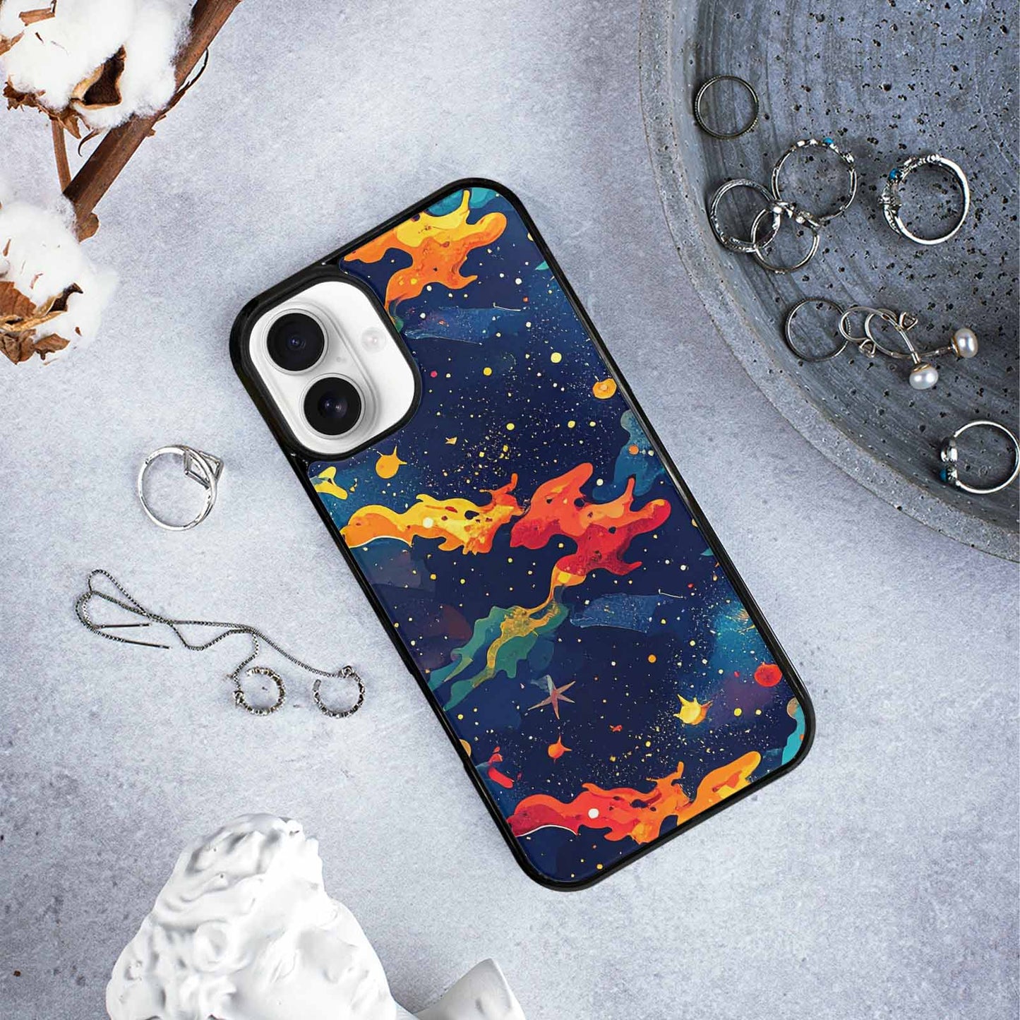 iPhone 16 Plus Case — Cosmic Camo Harmony, Customized Protective Case