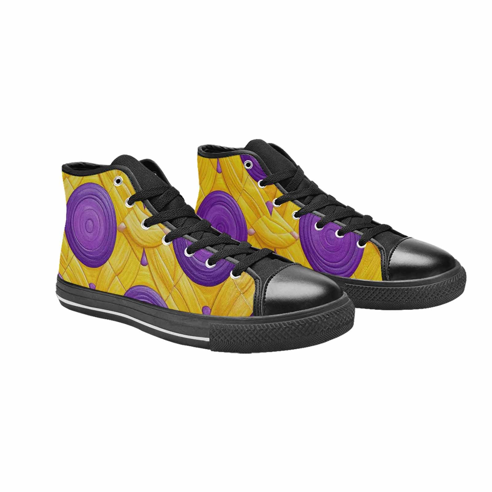 MEN'S Intersex Flag Color High Top Canvas Neon Fantasy Custom Sneakers