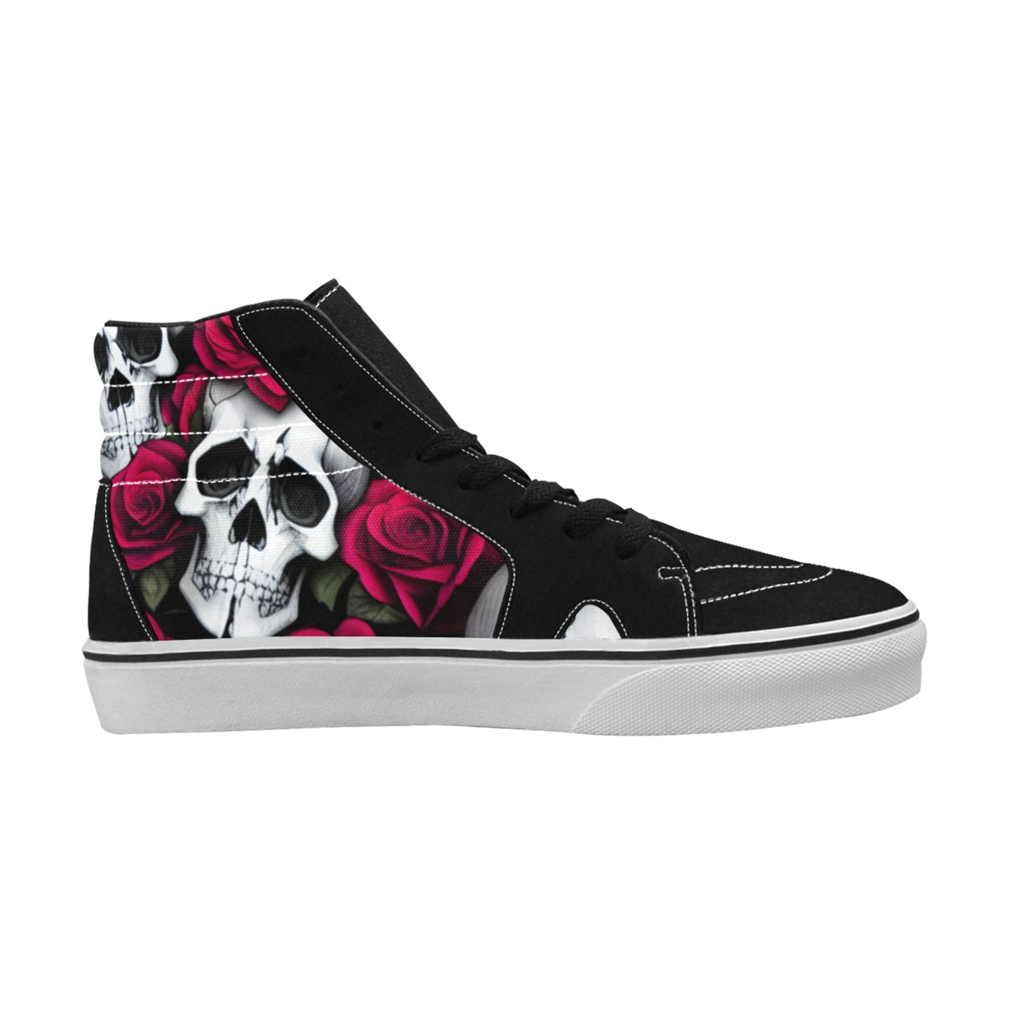 WOMEN'S Skulls & Roses High Top Skateboarding Aesthetic Custom Shoes