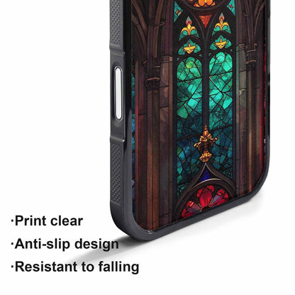 iPhone 17 Pro Max Case — Stained Glass Cathedral Original Art, Custom Art Phone Cover