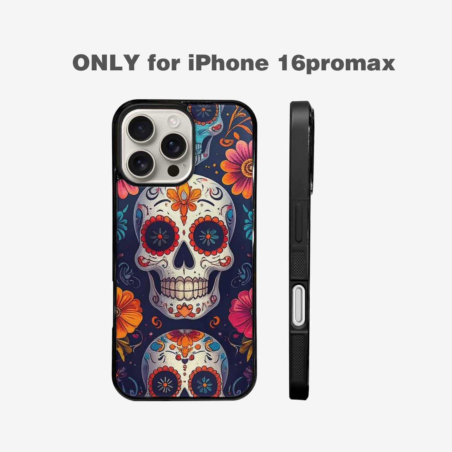 iPhone 16 Pro Max Case — Day Of Dead Sugar Skull Custom, Unique Phone Case Design