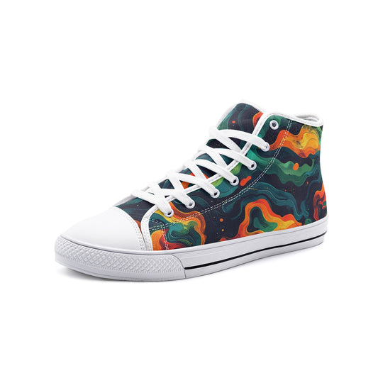 Ethereal Camo Design Unisex High Top Canvas Shoes