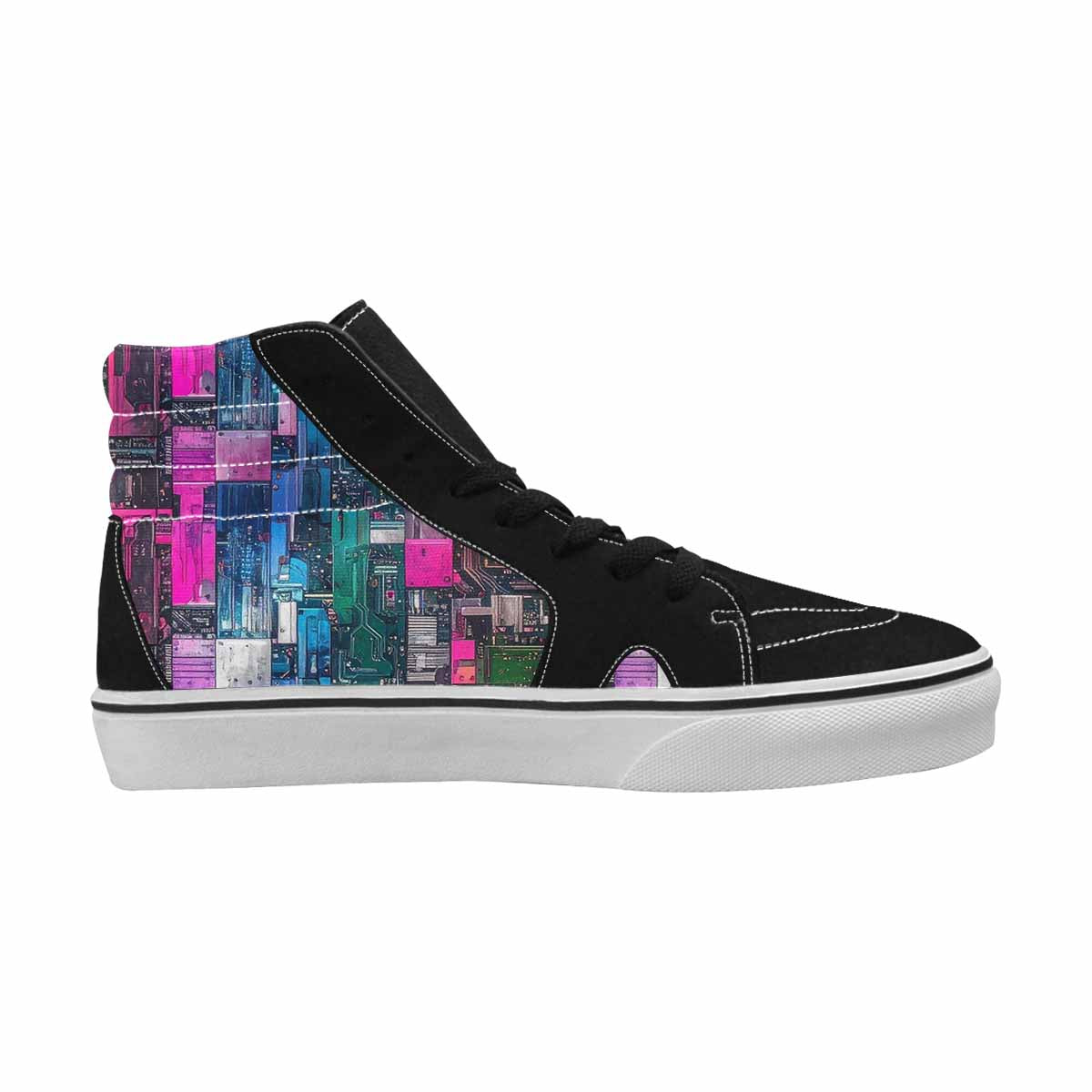 MEN'S Asexual Flag Color High Top Canvas Wallpaper Art Sneakers