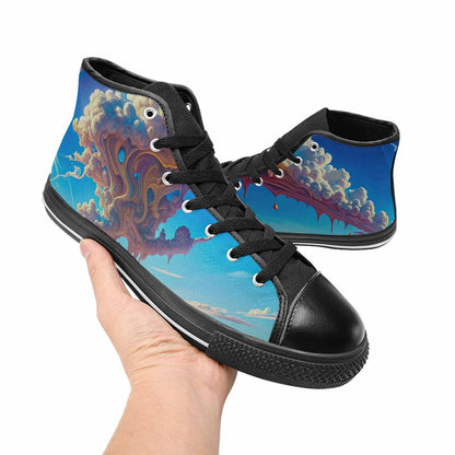WOMEN'S Surrealist Desert Dreamscape High Top Canvas Dreamcore Custom Shoes
