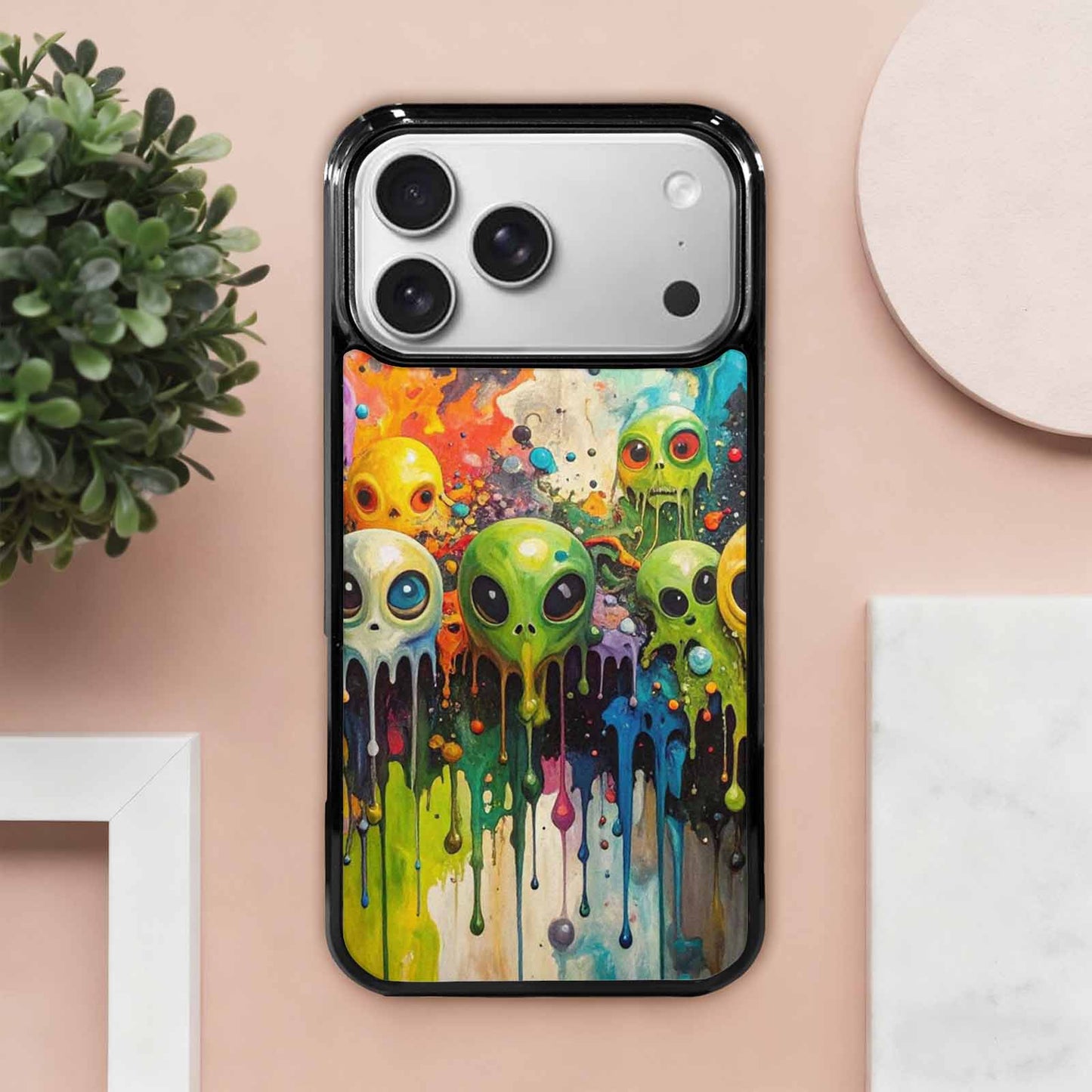 iPhone 17 Pro Max Case — Aliens Camomelting Aliens Patt Alien Scifi, Custom Phone Case