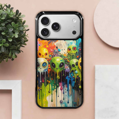 iPhone 17 Pro Max Case — Aliens Camomelting Aliens Patt Alien Scifi, Custom Phone Case