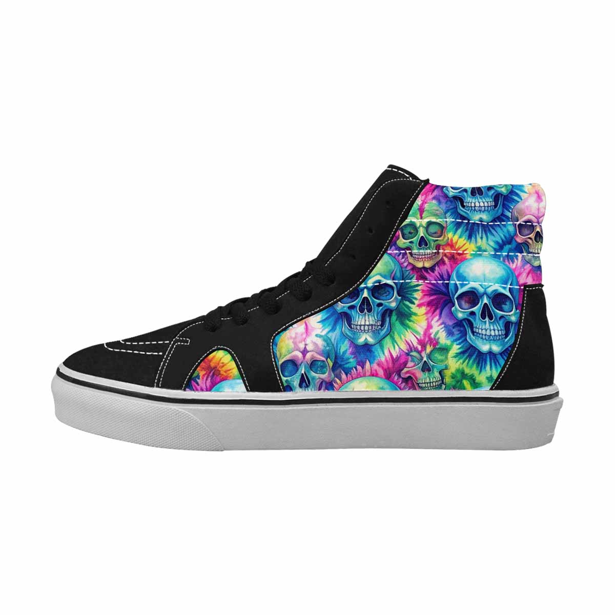 WOMEN'S Tie Dye Skulls Print High Top Canvas Dreamcore Shoes