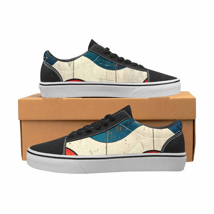WOMEN'S Retro Wave Scallop Stripe Lace-Up Canvas Surreal Shoes