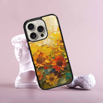 iPhone 16 Pro Case — Impressionist Sunflower Brushstroke Pattern Hundreds Of, Unique Phone Case Design