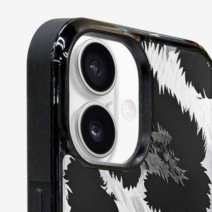 iPhone 16 Plus Case — Leopard Print Black And White Style, Custom Phone Case