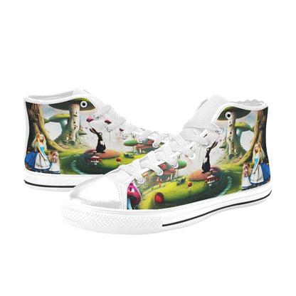 MEN'S Freaky World Wonderland Distorted High Top Canvas Grunge Sneakers