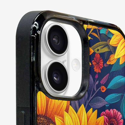 iPhone 16 Plus Case — Sunflower Skulls Print Custom, Custom Phone Case