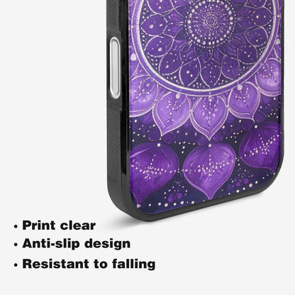 iPhone 16 Case — Purple Mandala Bohemian Print Edge To, Personalized Phone Case