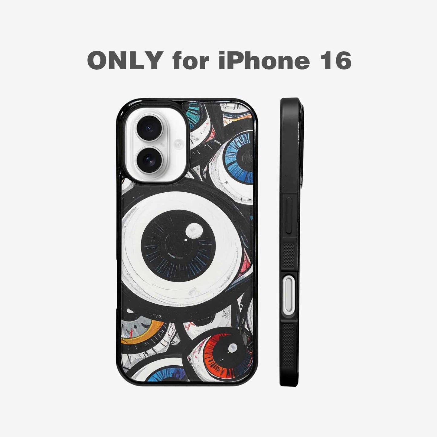 iPhone 16 Case — Googly Cartoon Eyeballs, Custom Art Phone Cover