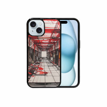 iPhone 15 Case — Liminal Space Fragment Black Red Ink, Custom Phone Case