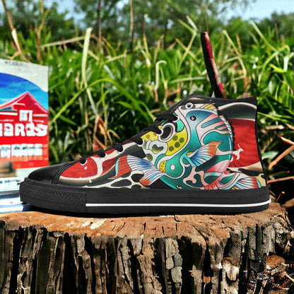 Cherry Blossom Dark Cosmic Wearable MEN Bold Art - Freaky Shoes | Custom Art Sneakers