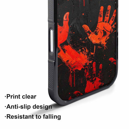 iPhone 17 Pro Max Case — Halloween Splatter Handprint Original Art, Custom Phone Case