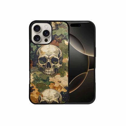 iPhone 16 Pro Max Case — Military Camo Texture Combined With Distressed, Customized Protective Case