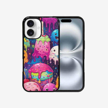 iPhone 16 Case — Melting Ice Cream Monster Charac, Custom Printed Phone Case