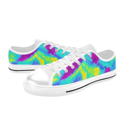 WOMEN'S Tie Dye Splash Retro Canvas Neon Fantasy Shoes