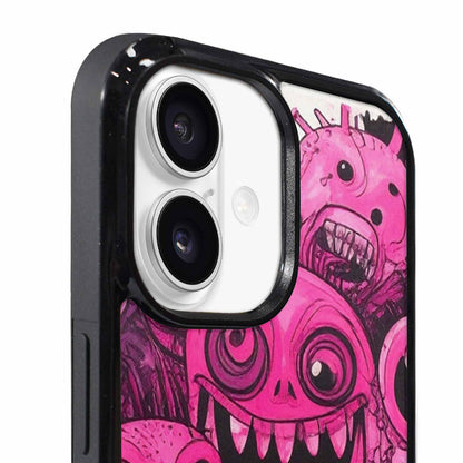 iPhone 17 Case — Black &amp; Pink Ink Cartoon Cute, Personalized Phone Case