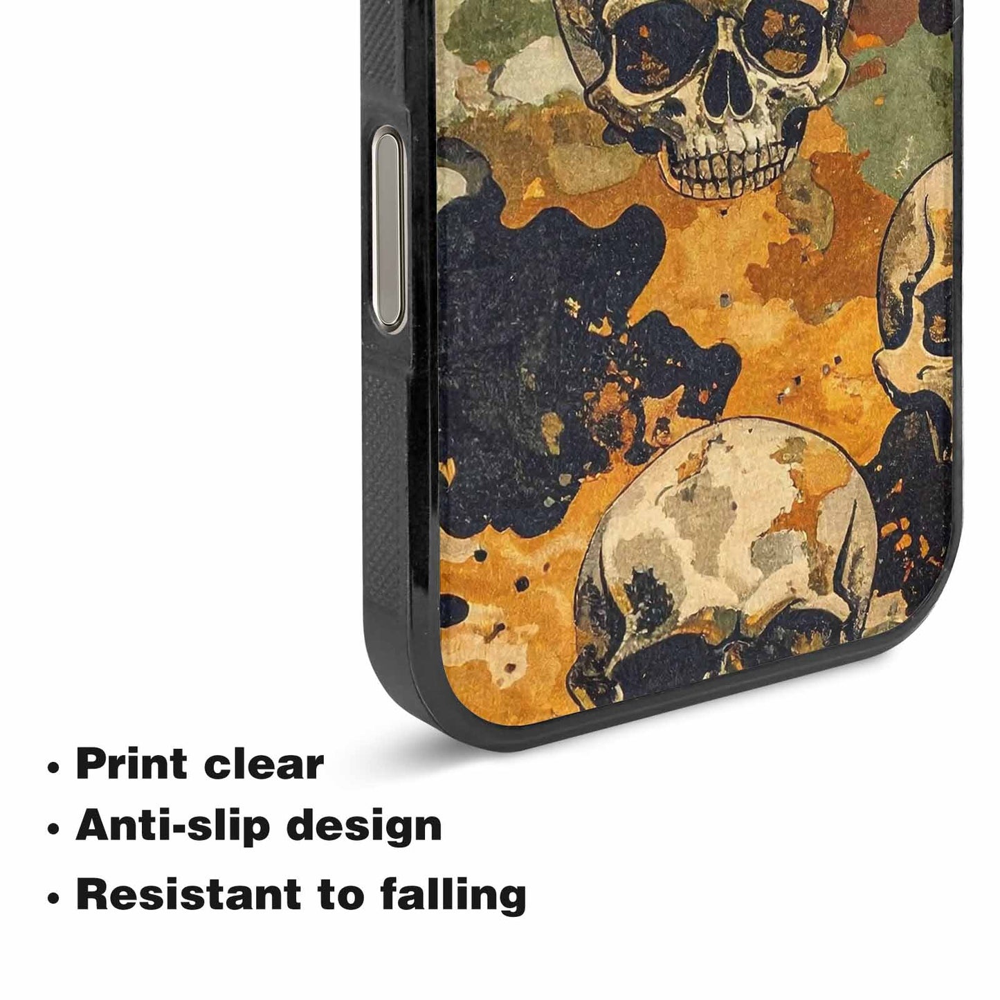iPhone 16 Pro Max Case — Military Camo Skull Custom, Custom Art Phone Cover
