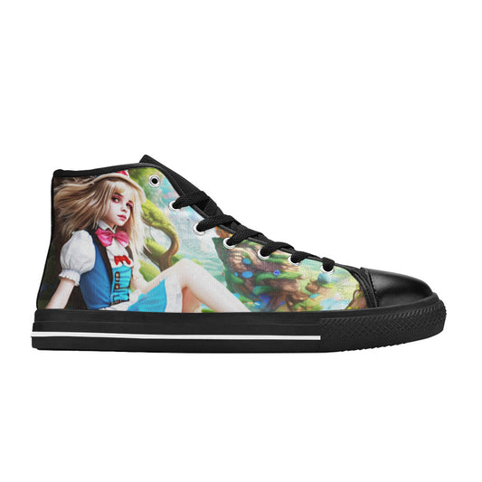 MEN'S Acid Creepy Wonderland Psychedelic High Top Canvas Surreal Custom Shoes