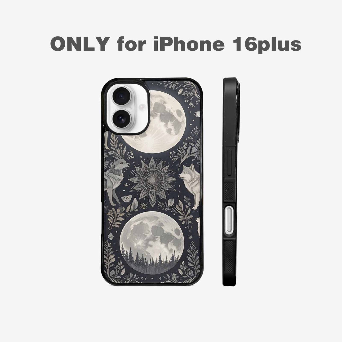 iPhone 16 Plus Case — Wolves Everywhere Collage Overlap Small Wolf, Custom Made Phone Cover