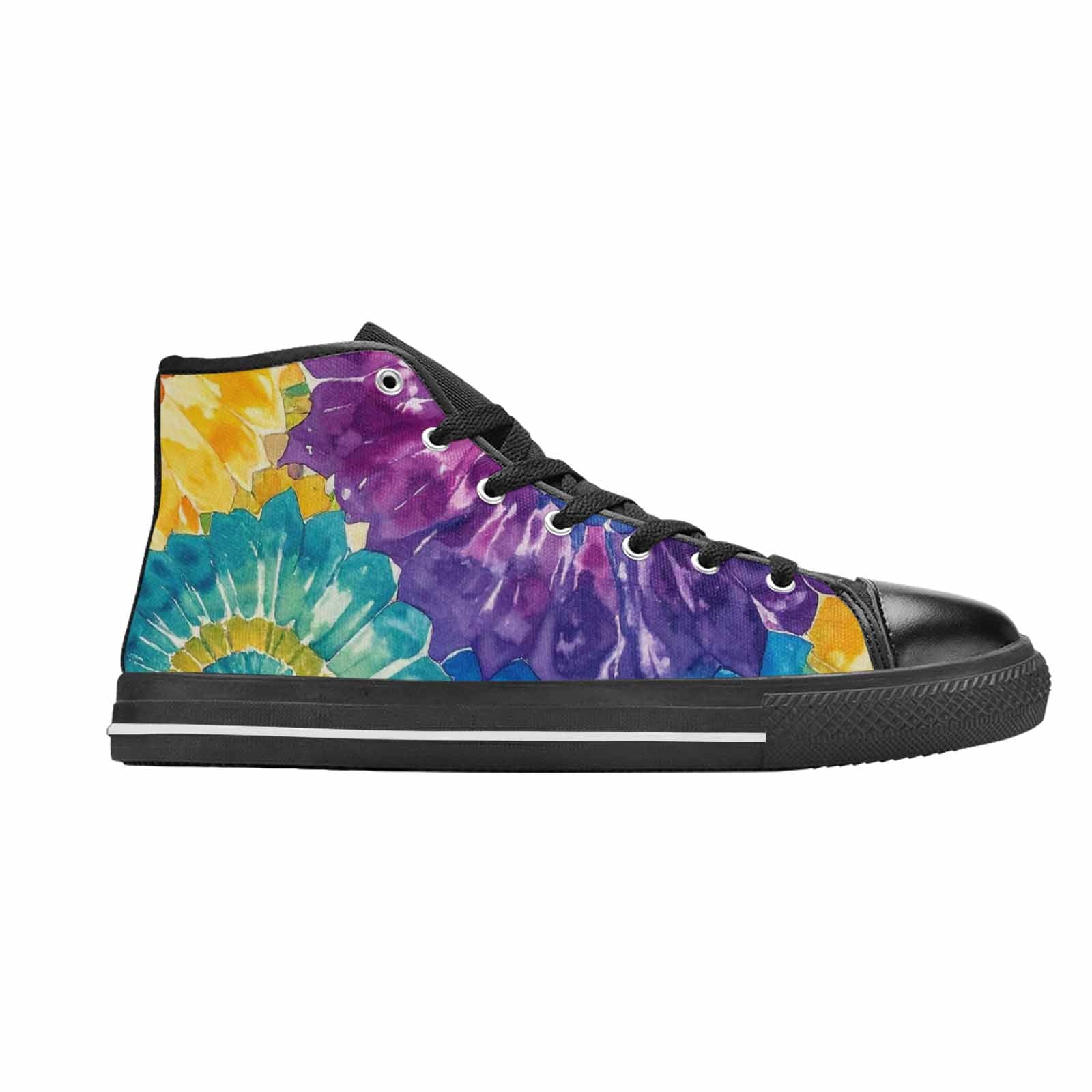 MEN'S Tie Dye Swirl High Top Canvas Wallpaper Art Custom Sneakers