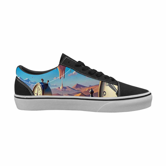 WOMEN'S Surrealist Desert Dreamscape Canvas Lace-Up Neon Fantasy Custom Sneakers