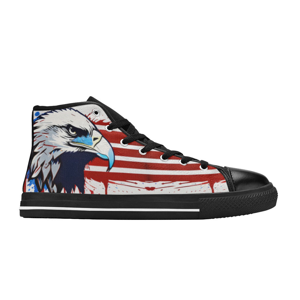 WOMEN'S Patriotic Eagle Art High Top Canvas Vivid Custom Sneakers