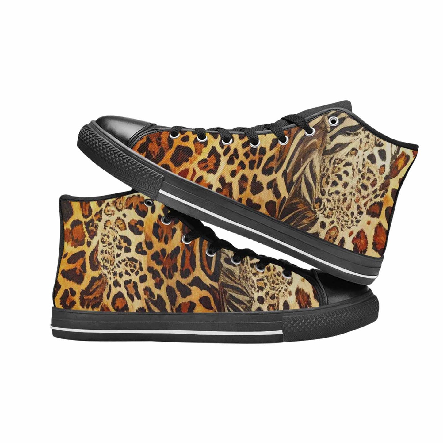 MEN'S Animal Print High Top Canvas Neon Fantasy Shoes