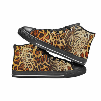 MEN'S Animal Print High Top Canvas Neon Fantasy Shoes