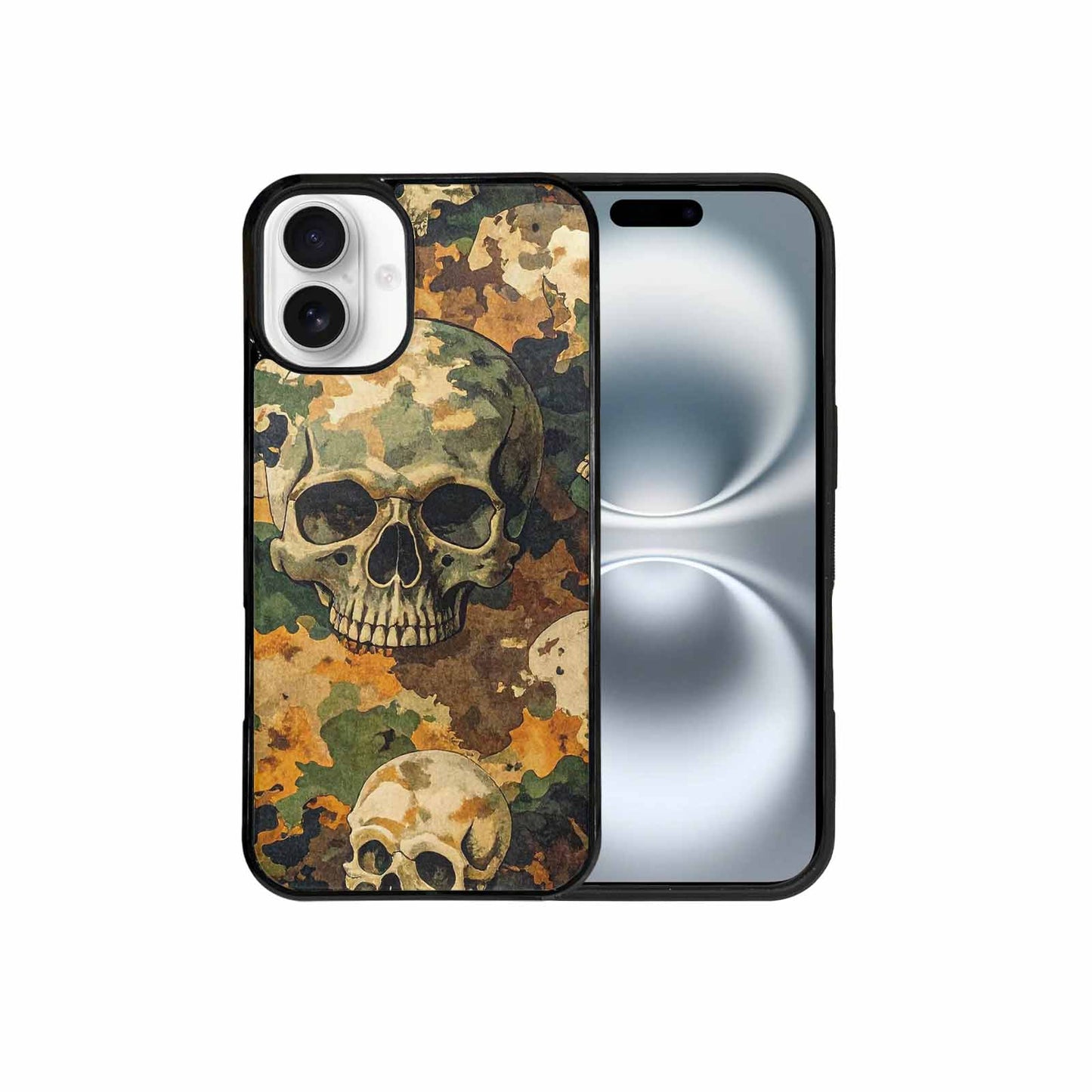 iPhone 16 Plus Case — Military Camo Texture Combined With Distressed, Unique Phone Case Design