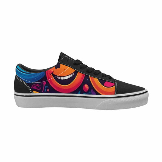 MEN'S Yellow Smiley Face Canvas Lace-Up Aesthetic Sneakers