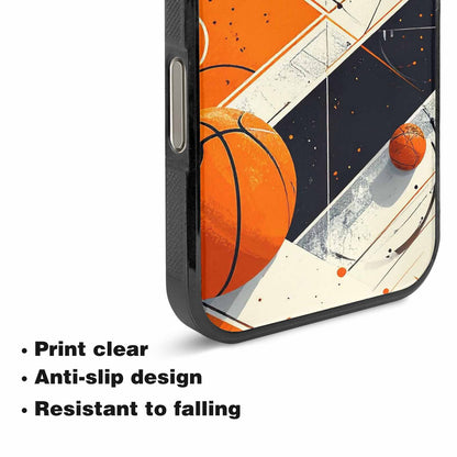 iPhone 16 Pro Max Case — Basketball Pattern Court Lines And Balls, Original Design Phone Case