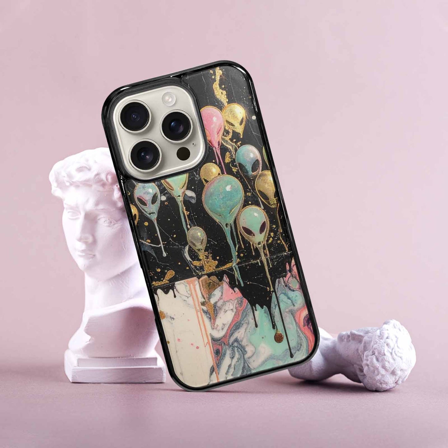 iPhone 16 Pro Case — Aliens Marblemelting Aliens Pa 7eb Personalized, Custom Art Phone Cover