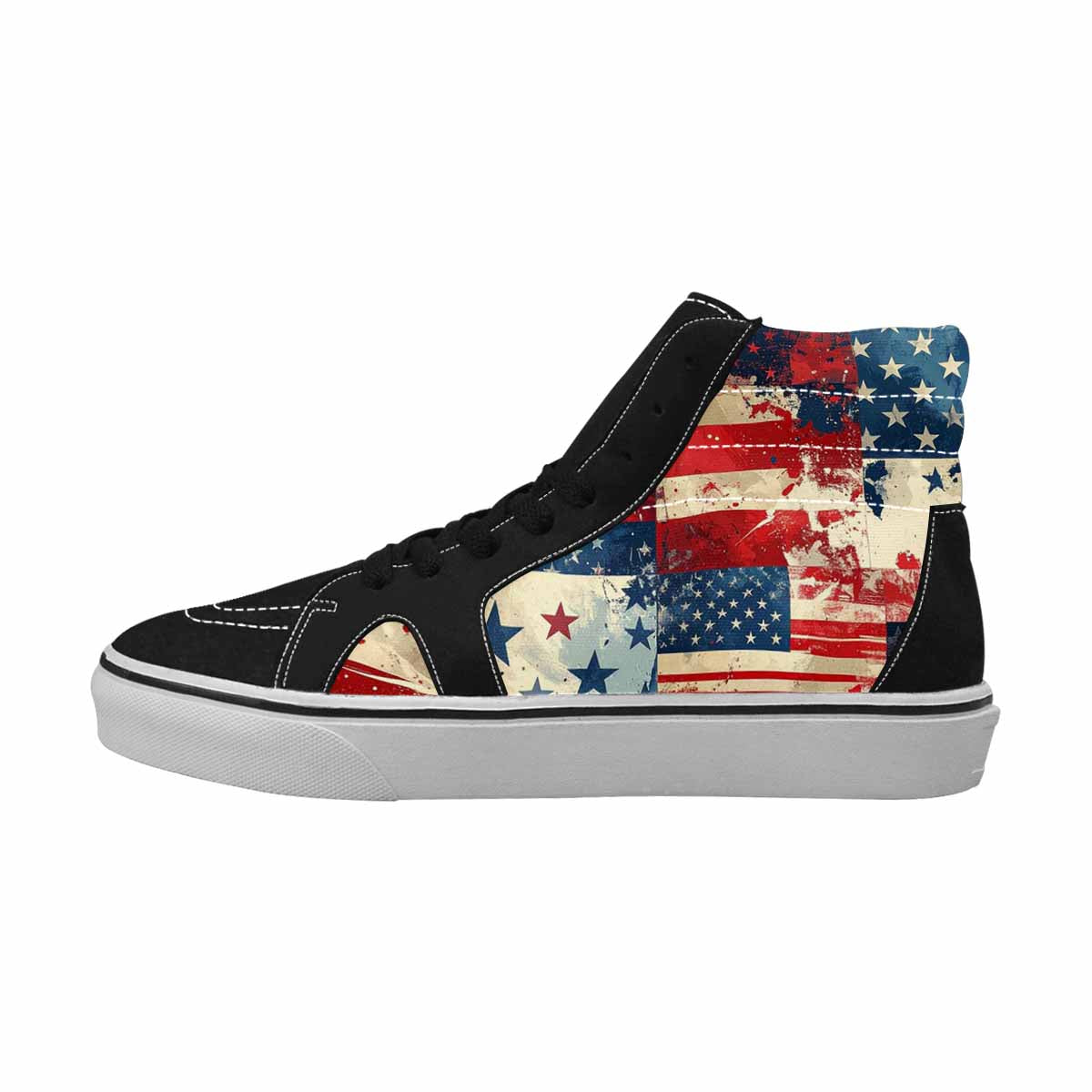 WOMEN'S American Flag Stars High Top Canvas Wallpaper Art Shoes